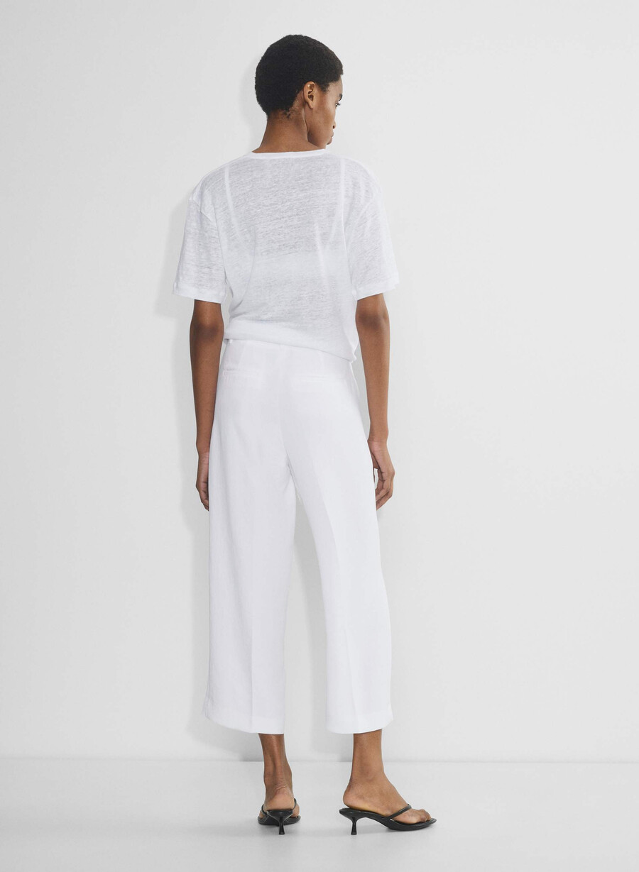the effortless pant cropped - crepette bianco