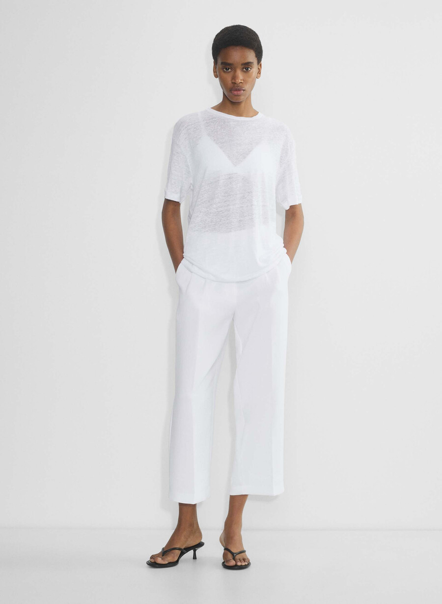 the effortless pant cropped - crepette bianco