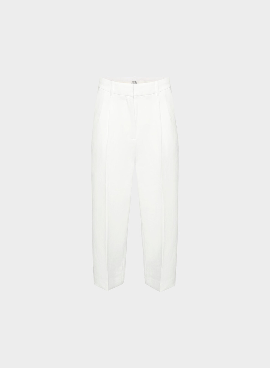 the effortless pant cropped - crepette bianco