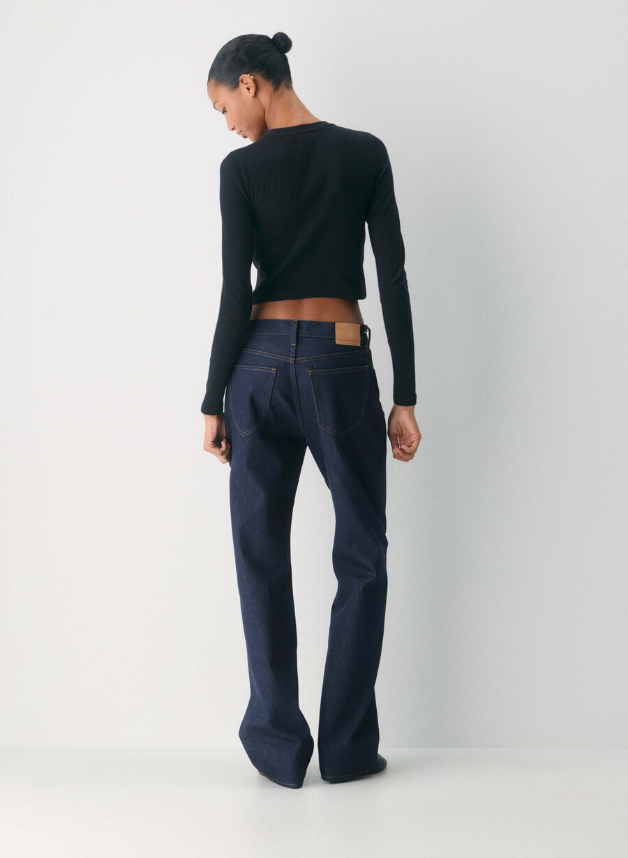 maglia a maniche lunghe homestretch rib crew waist nero