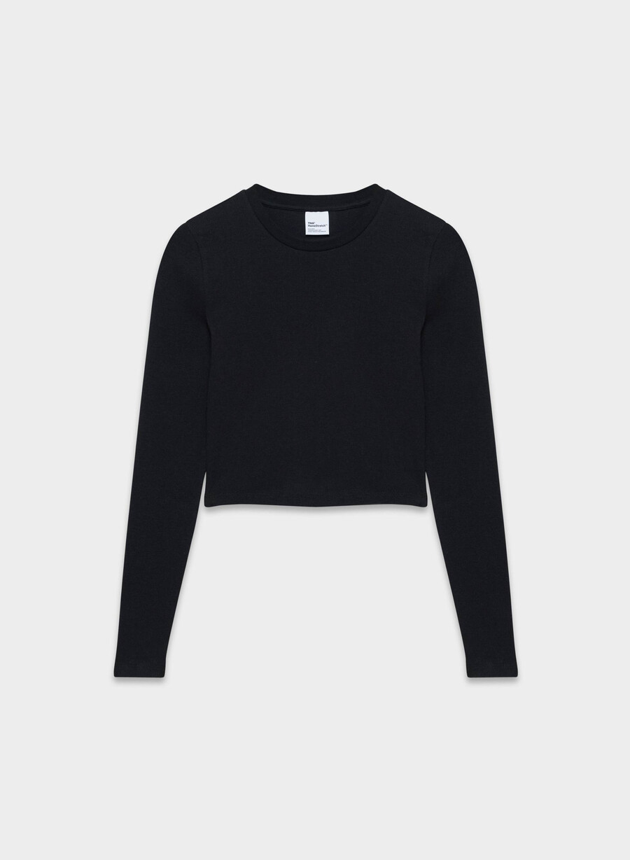 maglia a maniche lunghe homestretch rib crew waist nero