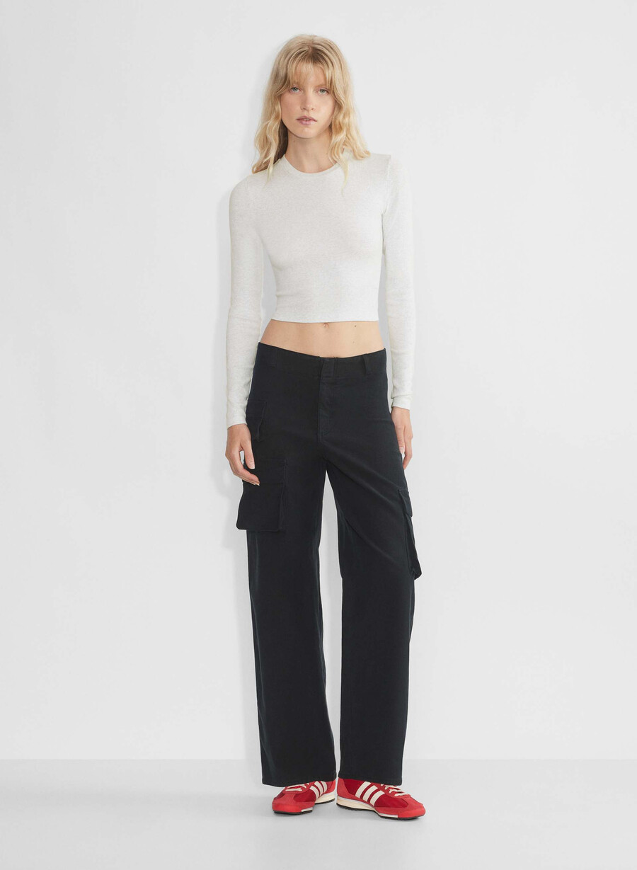 maglia a maniche lunghe homestretch rib crew waist heather cloud white