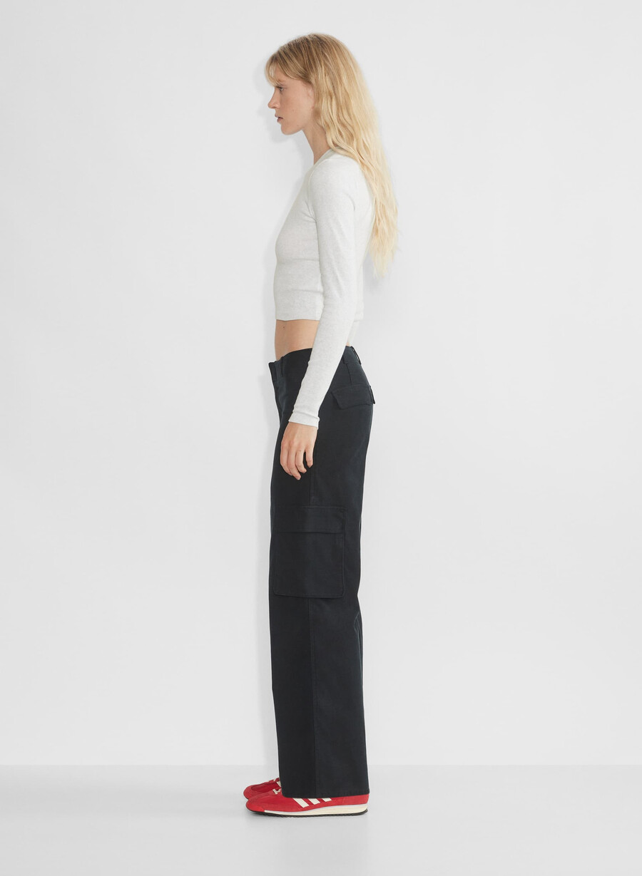 maglia a maniche lunghe homestretch rib crew waist heather cloud white