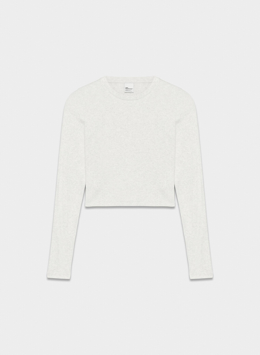 maglia a maniche lunghe homestretch rib crew waist heather cloud white