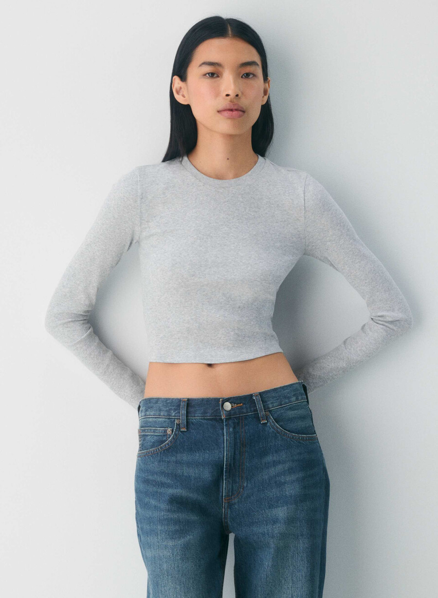 maglia a maniche lunghe homestretch rib crew waist heather chrome