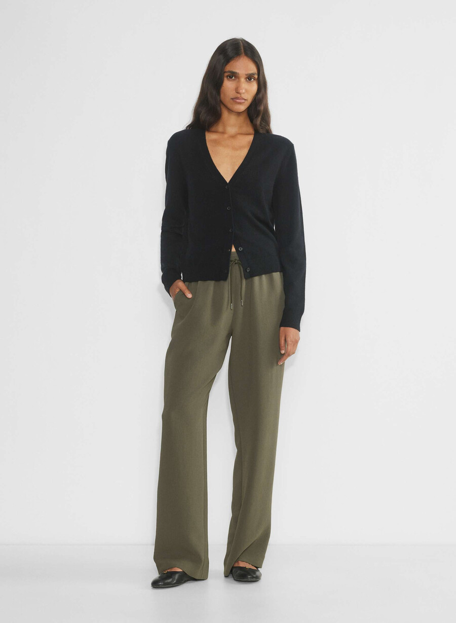 pantaloni thesis - crepette oliva scura