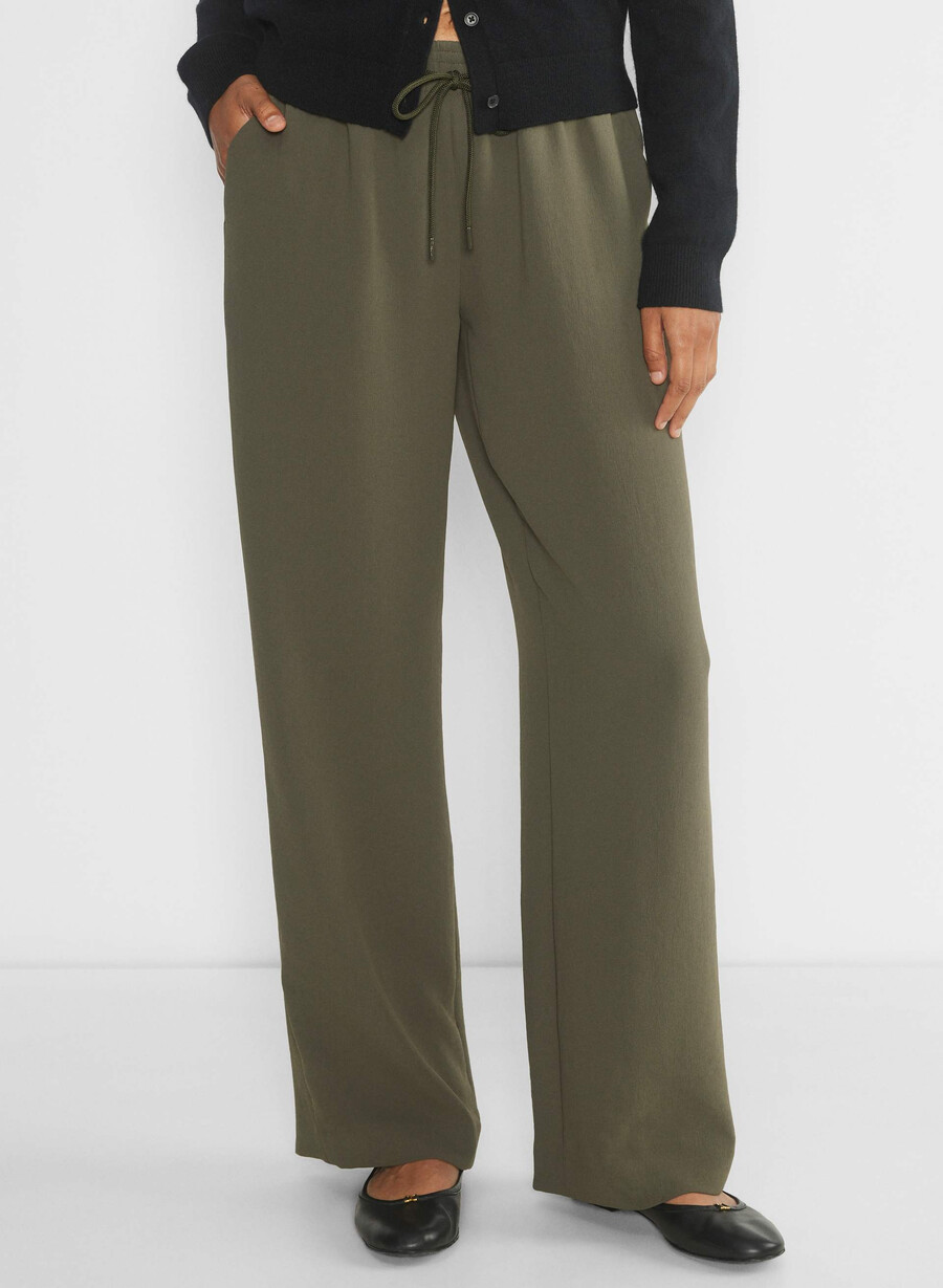 pantaloni thesis - crepette oliva scura