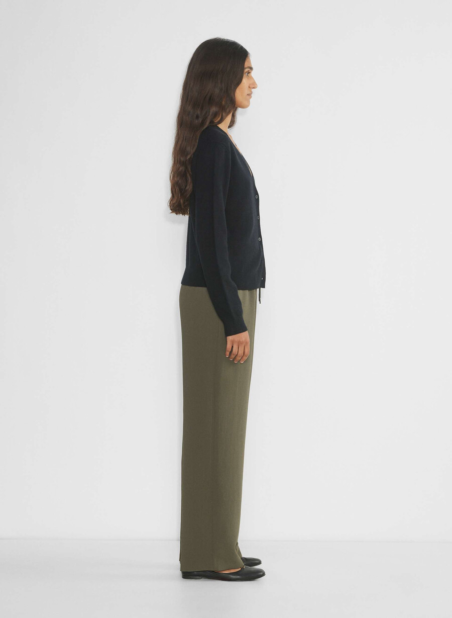 pantaloni thesis - crepette oliva scura