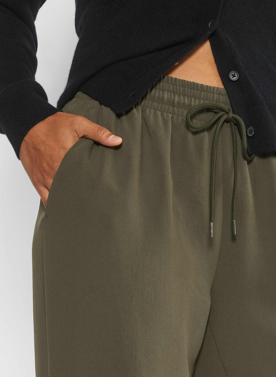 pantaloni thesis - crepette oliva scura