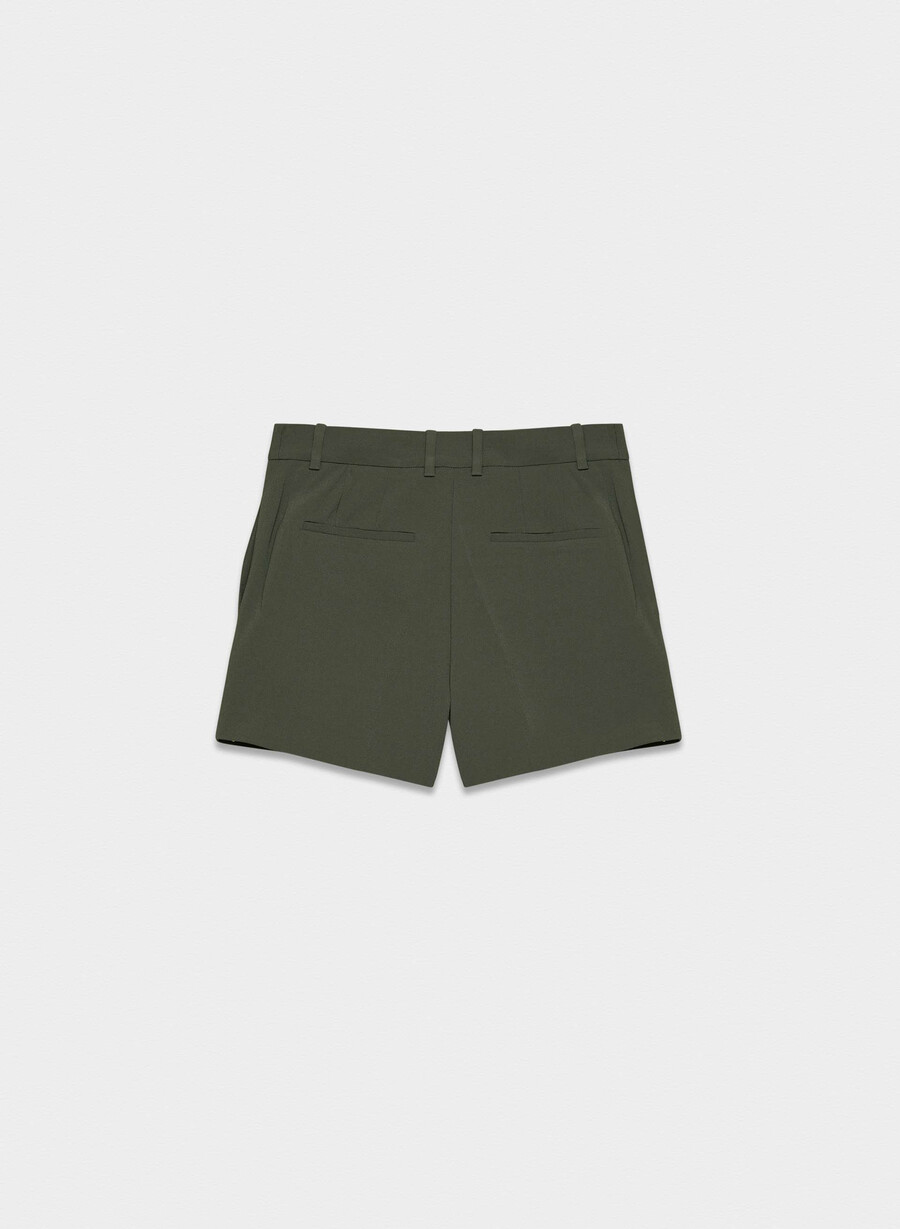 mini short plissettato dark olive