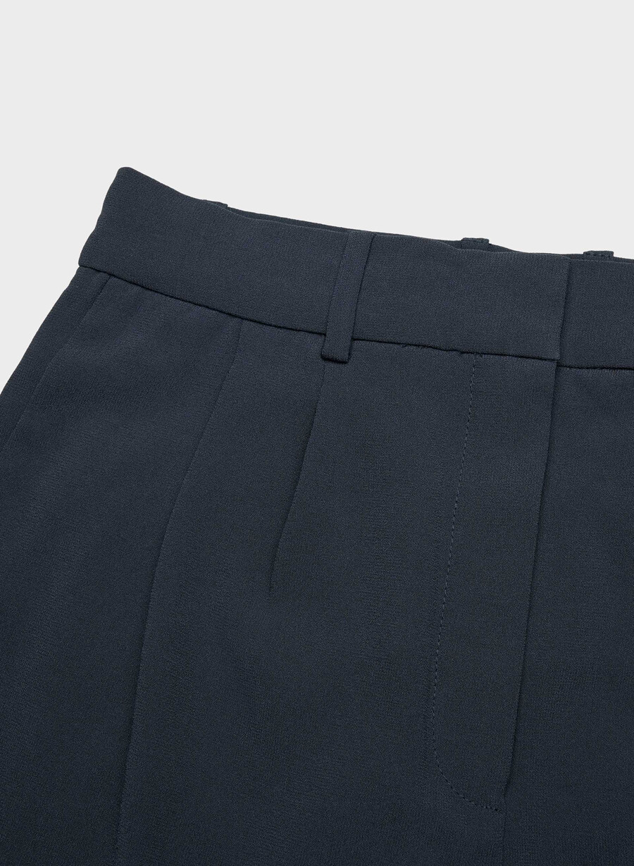 mini short plissettato dark navy