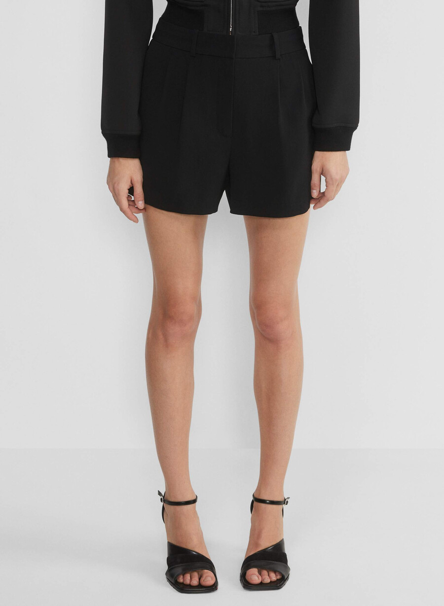 mini short plissettato dark navy