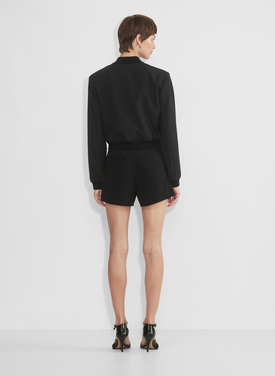 mini short plissettato dark navy