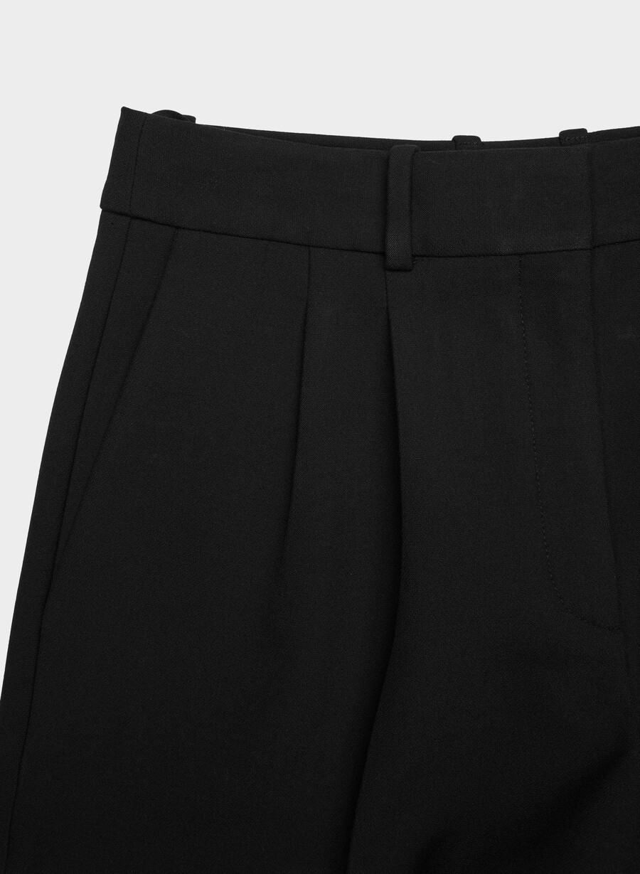 mini short plissettato - ressential nero