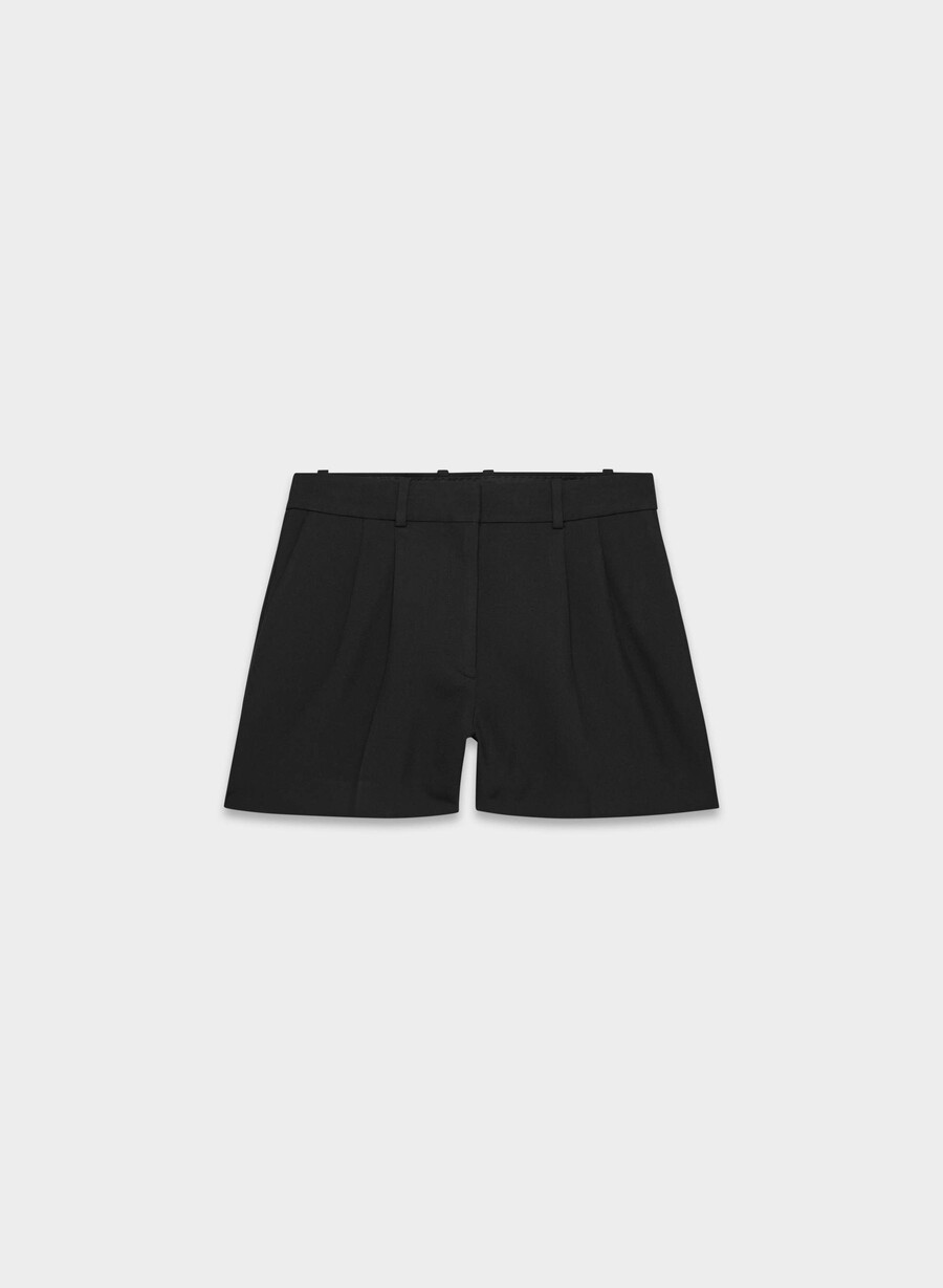 mini short plissettato - ressential nero