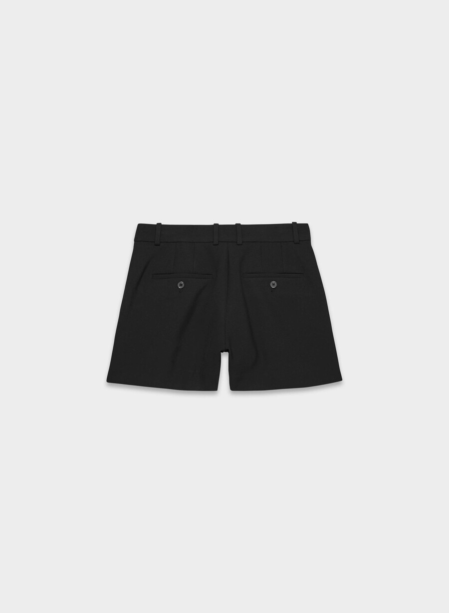 mini short plissettato - ressential nero