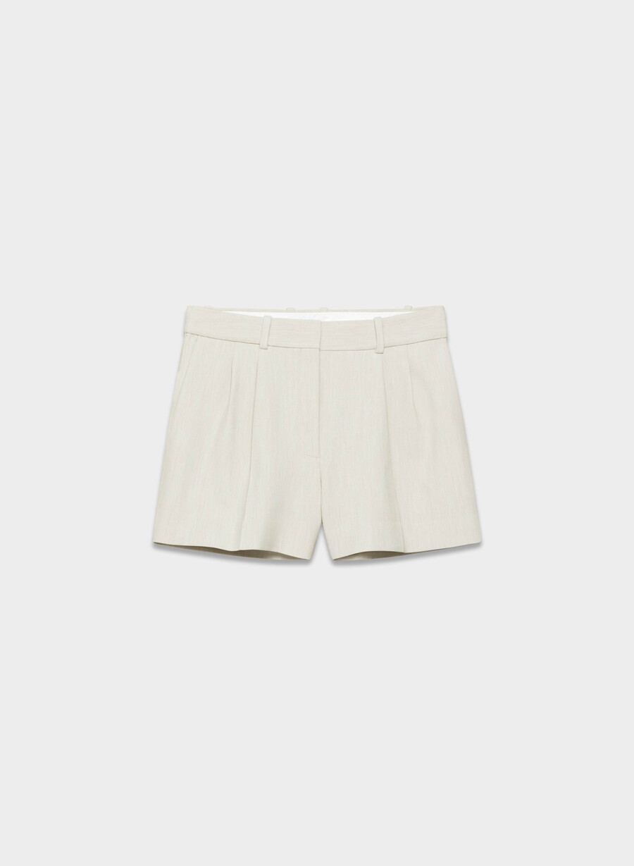 mini short plissettato - ressential heather matte pearl