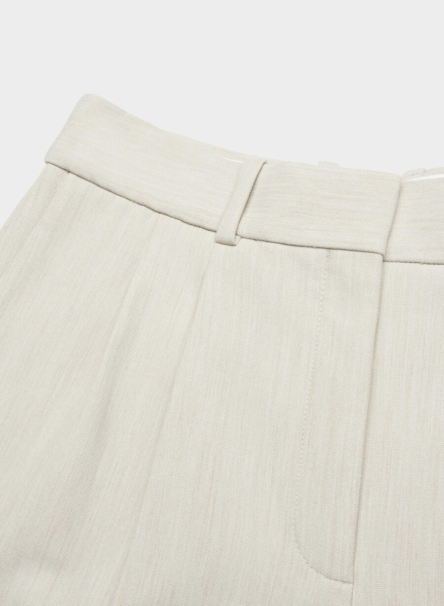 mini short plissettato - ressential heather matte pearl