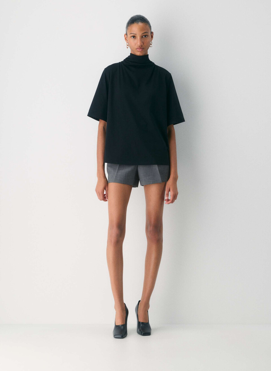 mini short plissettato - ressential heather charcoal