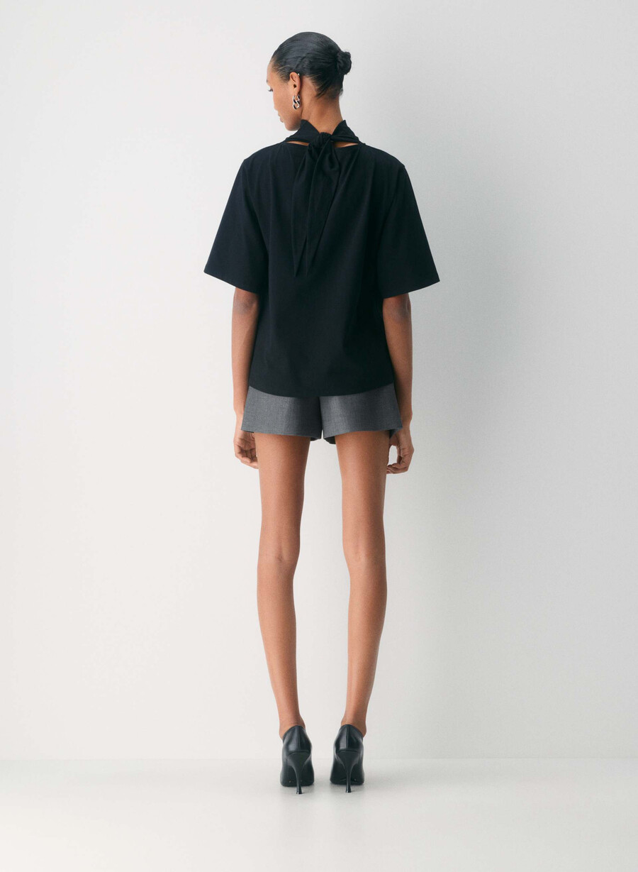 mini short plissettato - ressential heather charcoal