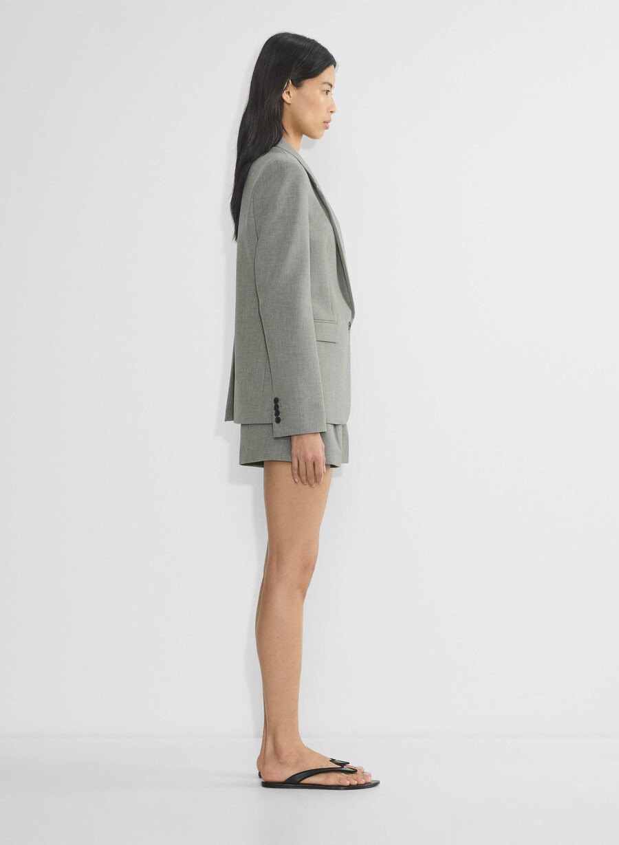 mini short plissettato - ressential heather dark grey