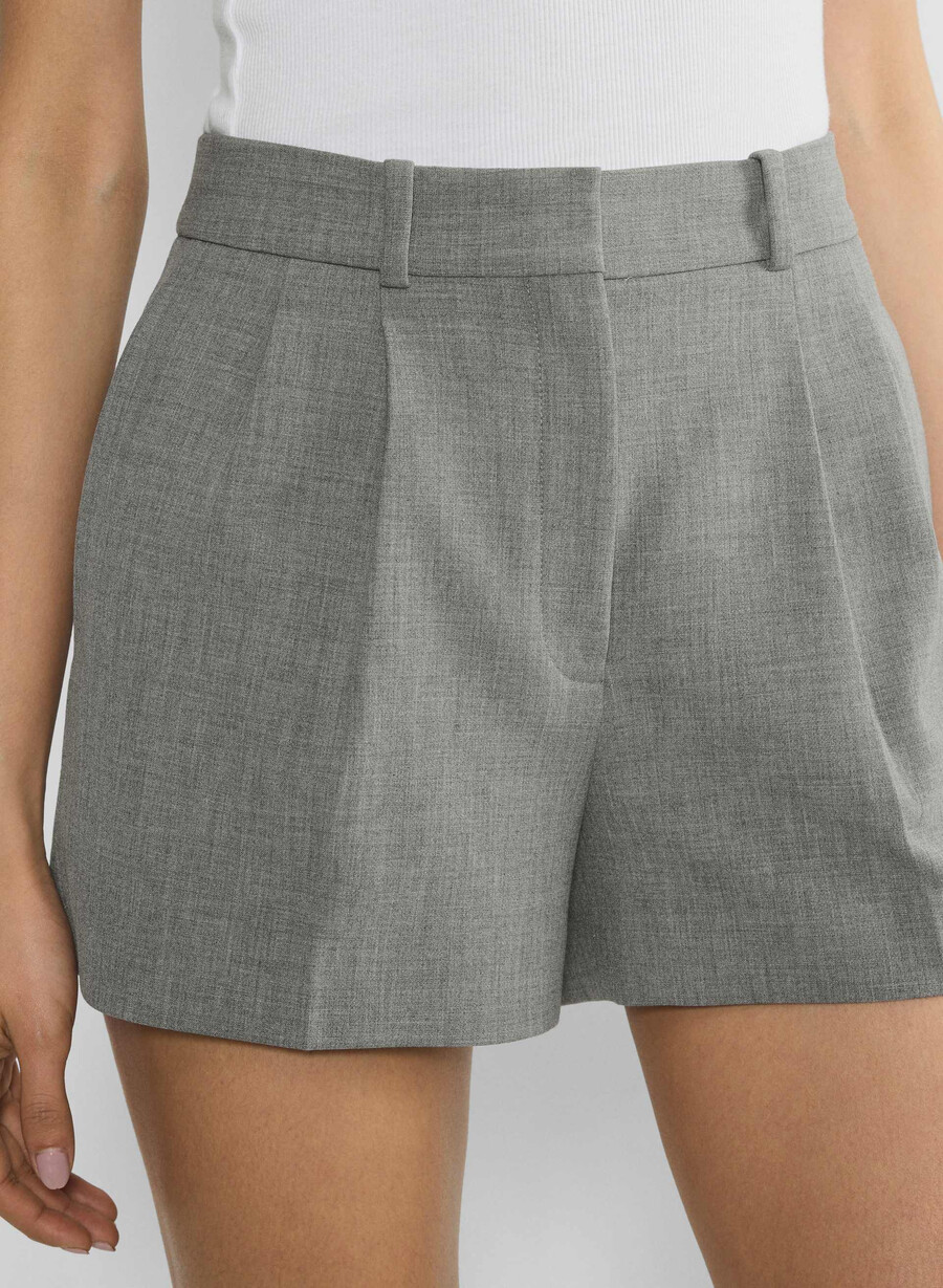 mini short plissettato - ressential heather dark grey