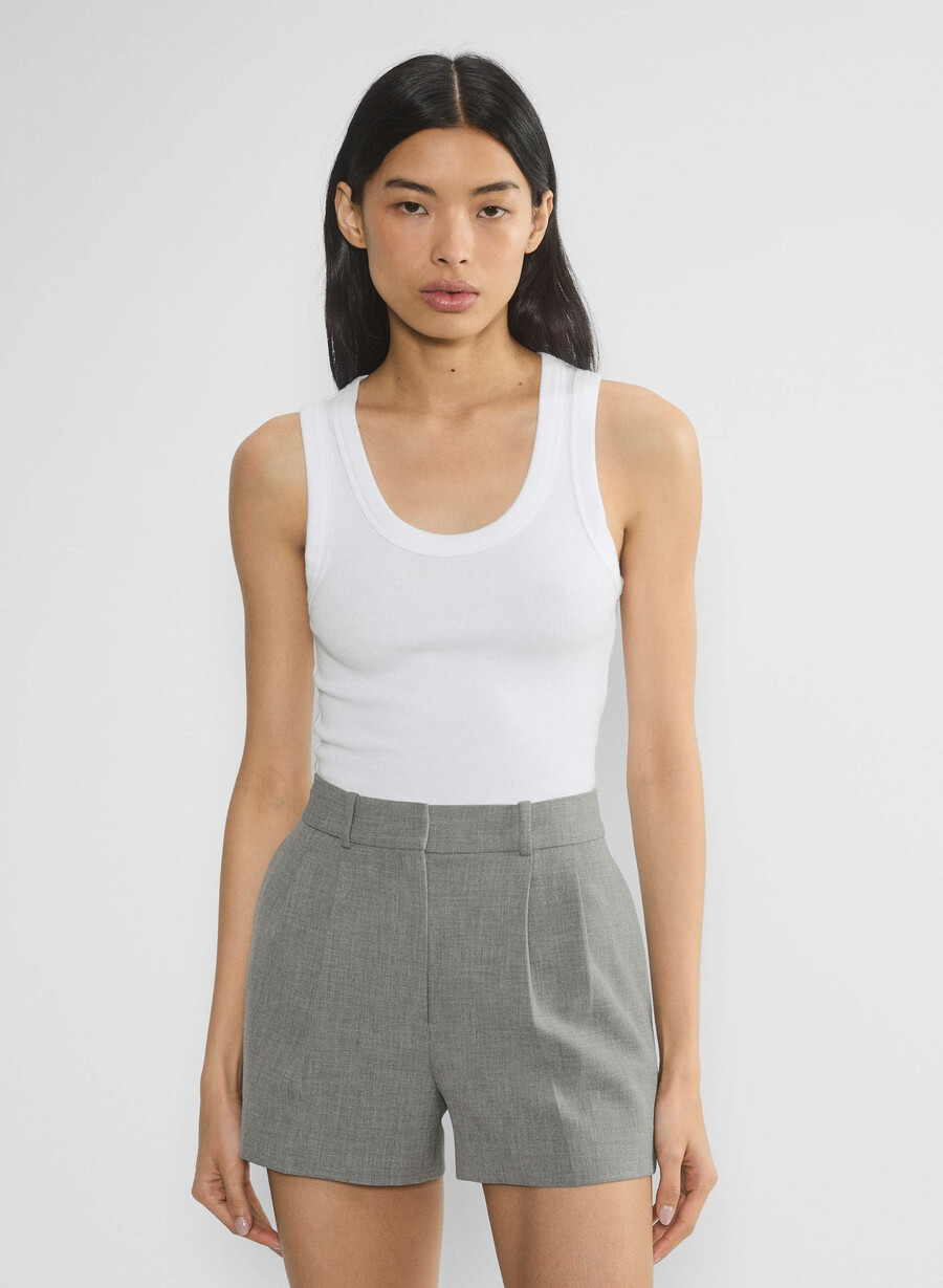 mini short plissettato - ressential heather dark grey