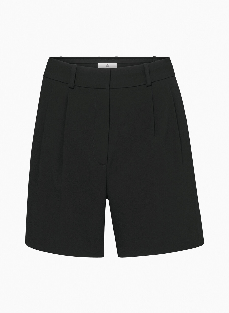 pantaloncini plissettati a metà coscia neri