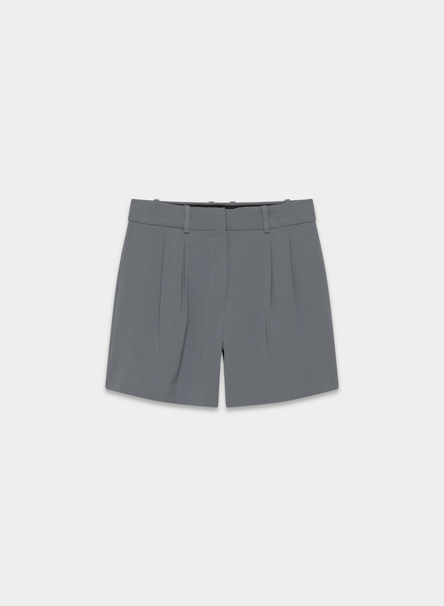 pantaloncini plissettati a metà coscia vintage navy