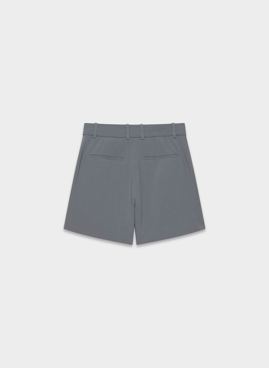 pantaloncini plissettati a metà coscia vintage navy