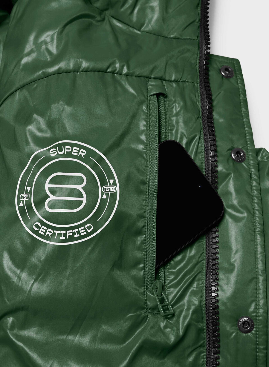 the super puff shorty - verde campus lucido