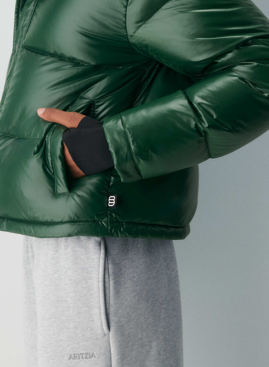 the super puff shorty - verde campus lucido