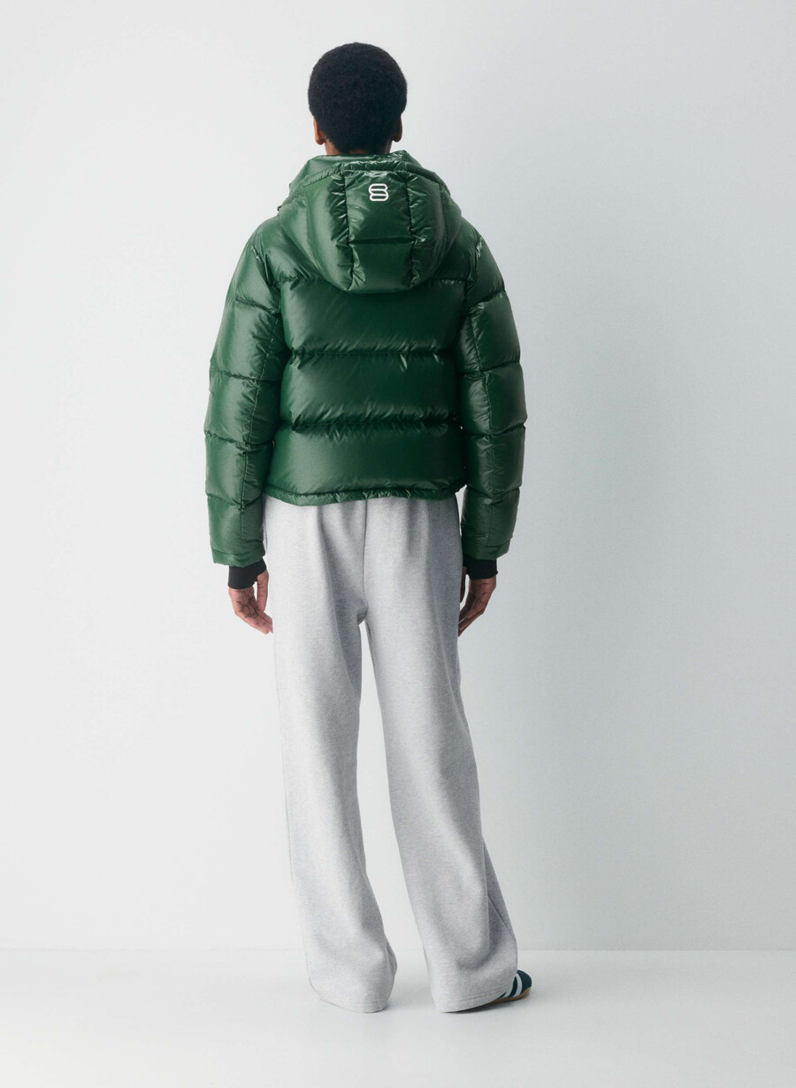 the super puff shorty - verde campus lucido
