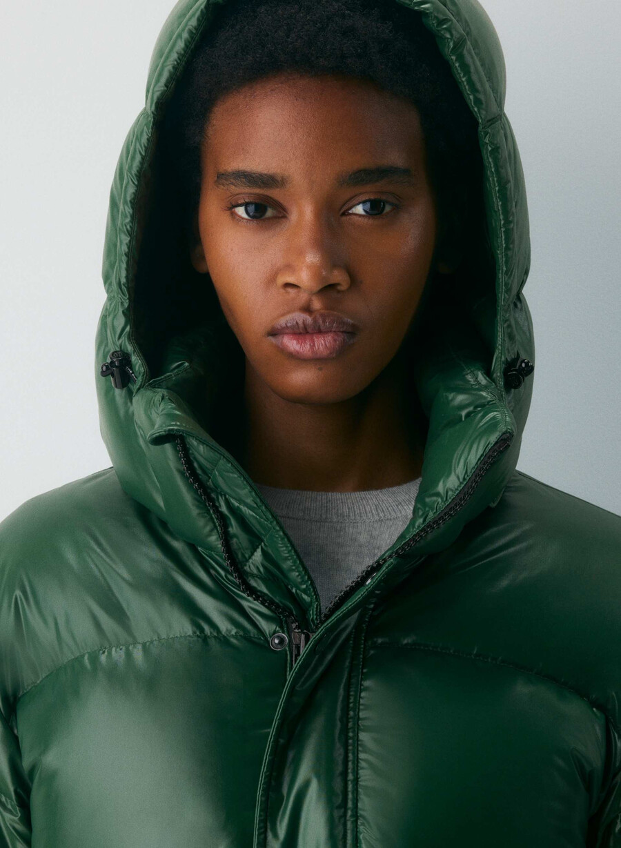 the super puff shorty - verde campus lucido