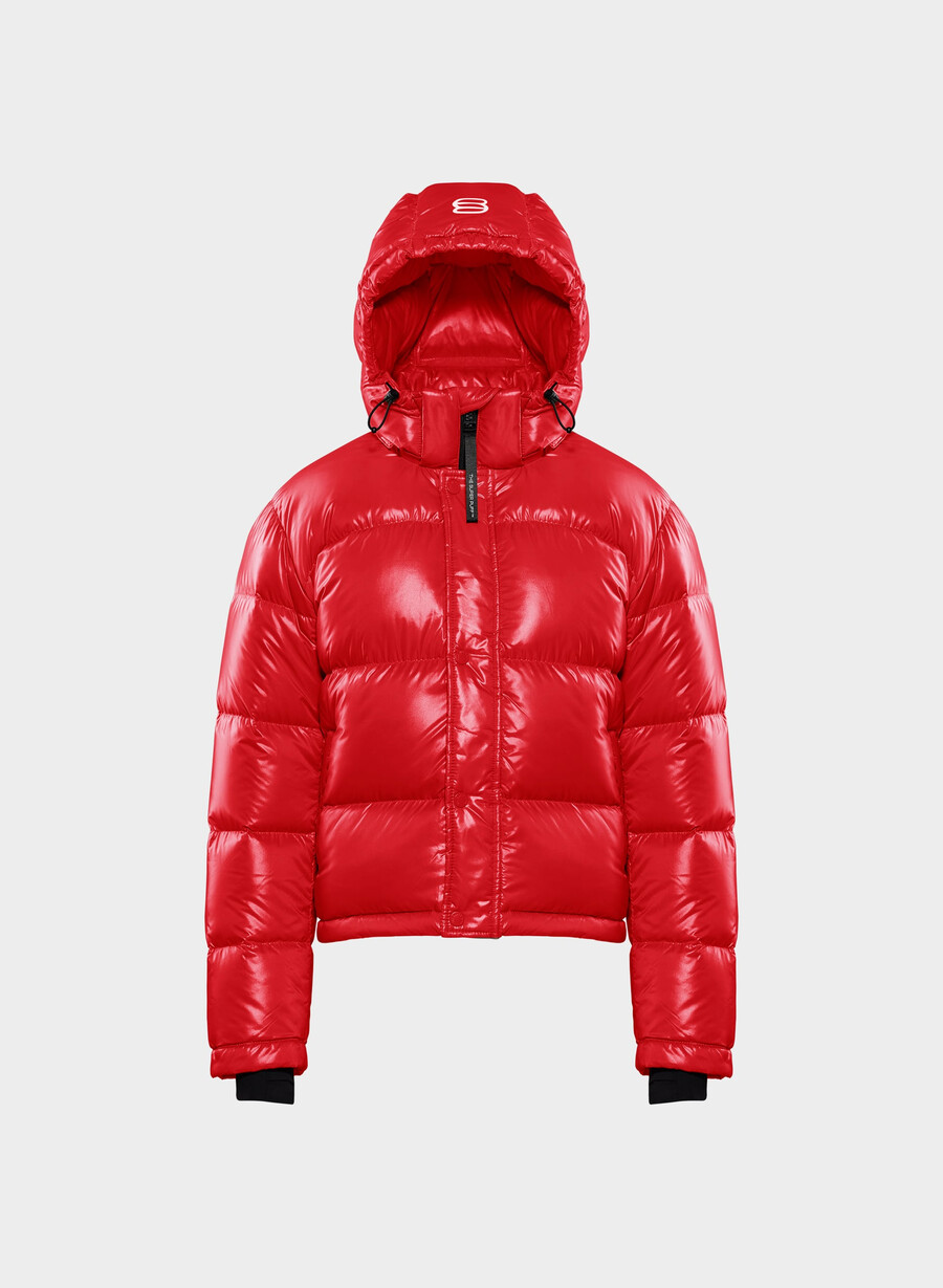 the super puff shorty - rosso prosperitÀ lucido