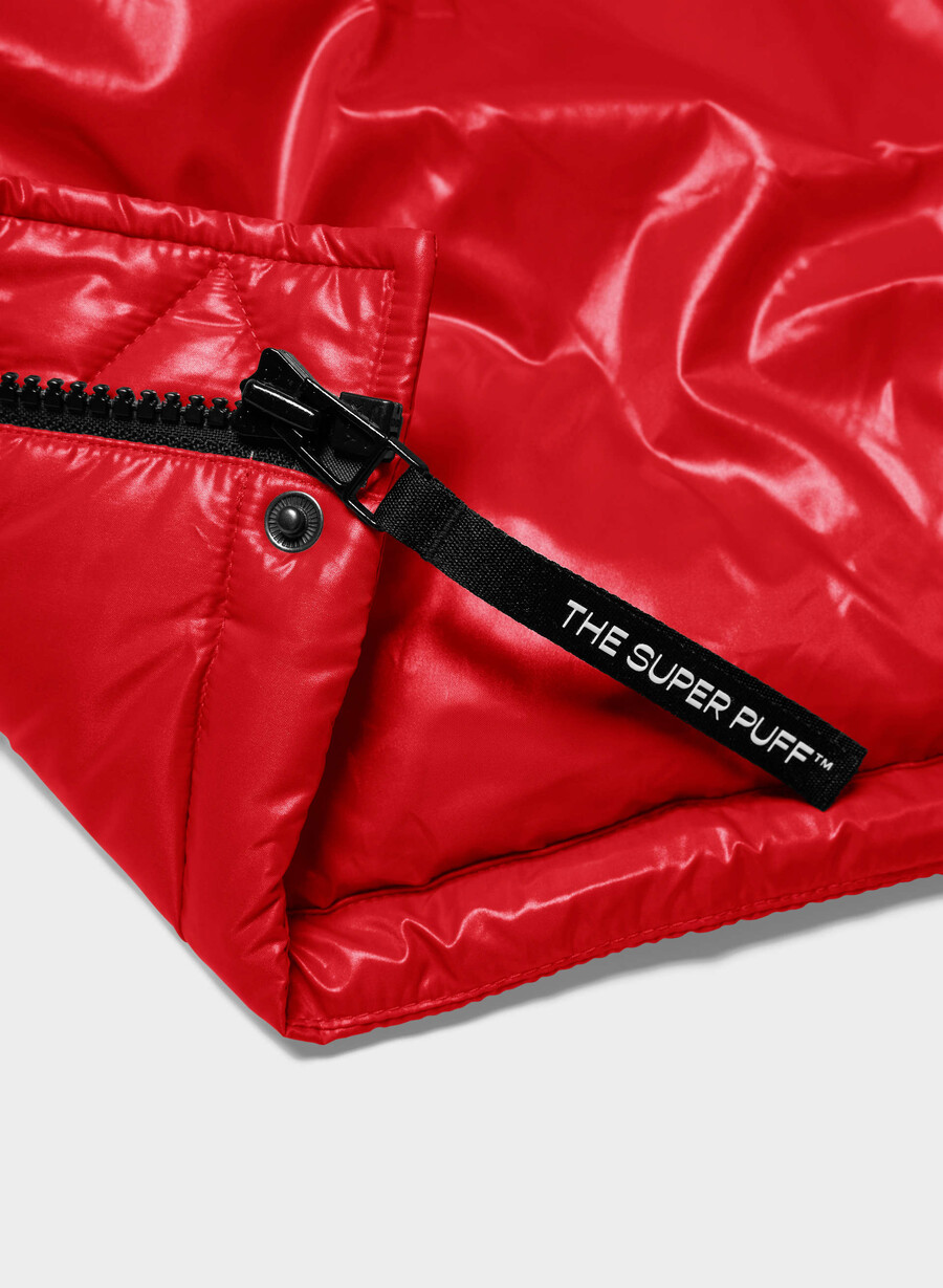 the super puff shorty - rosso prosperitÀ lucido