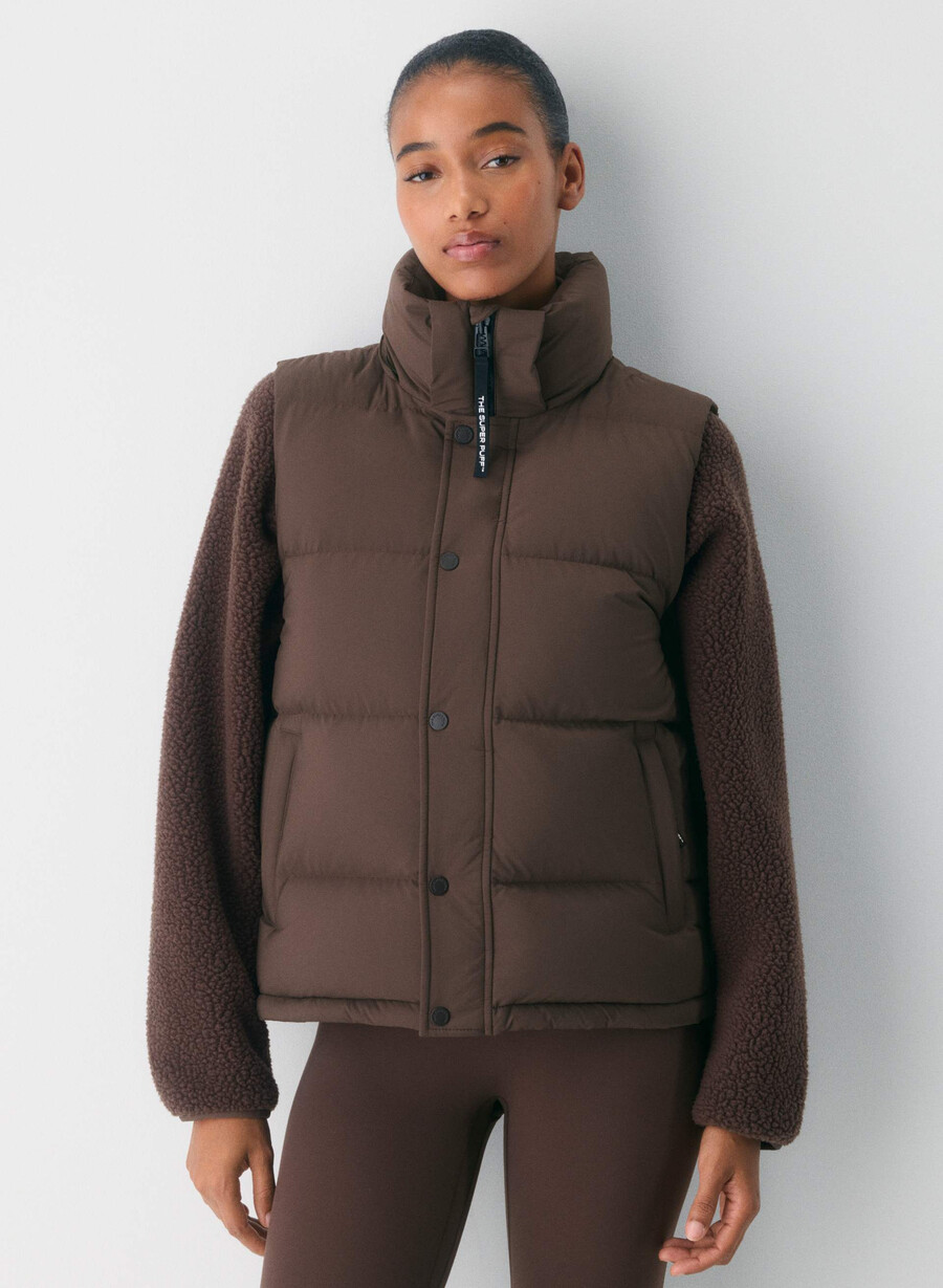 the super puff gilet - climatte rich mocha brown