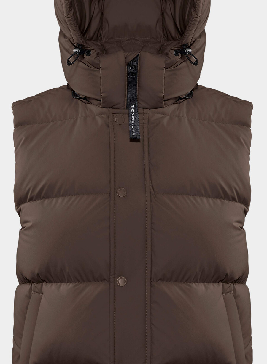 the super puff gilet - climatte rich mocha brown