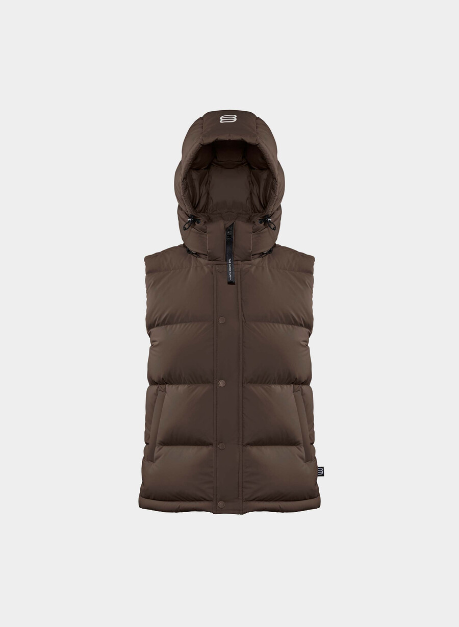 the super puff gilet - climatte rich mocha brown