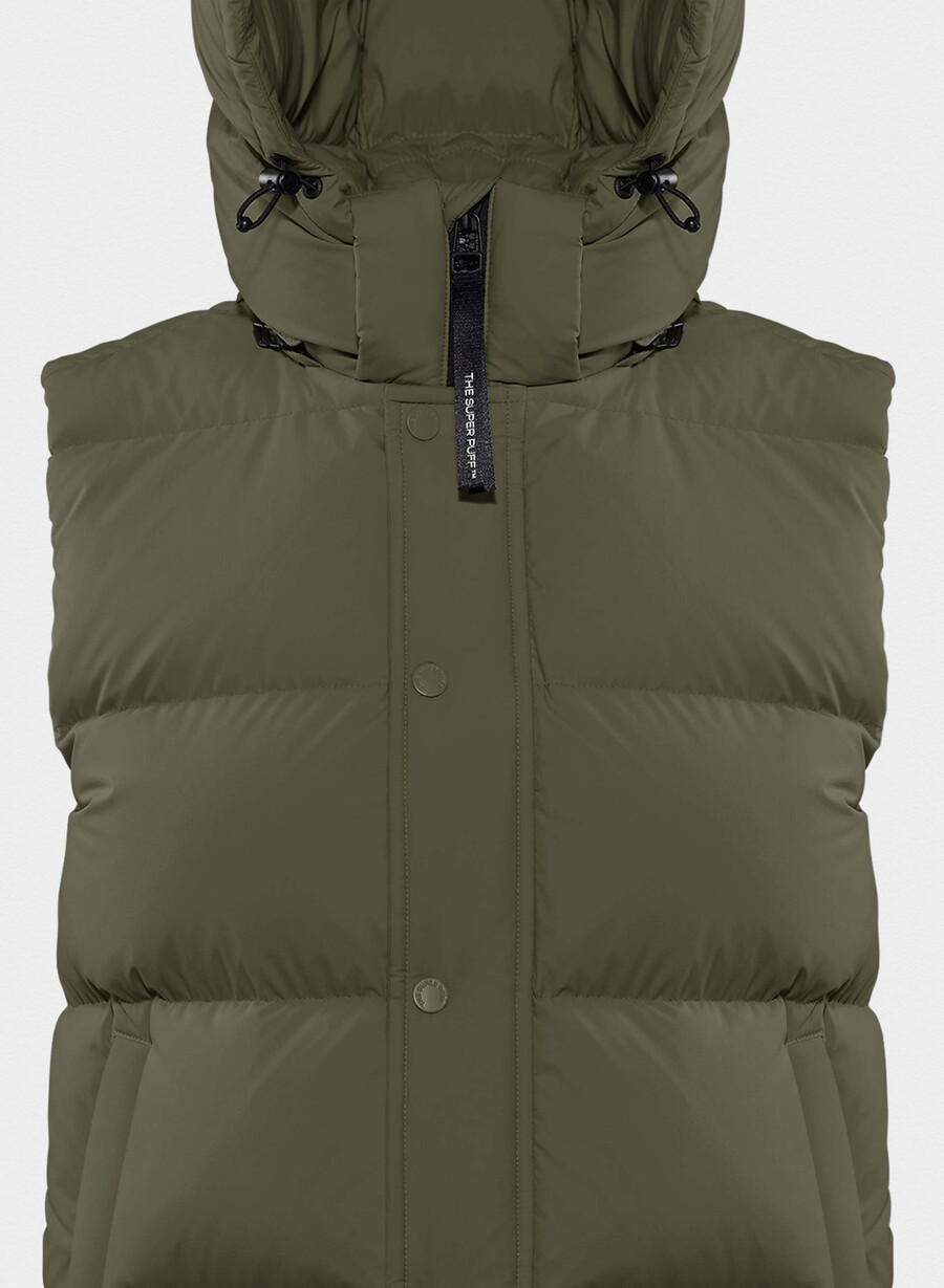 the super puff gilet - climatte dark olive