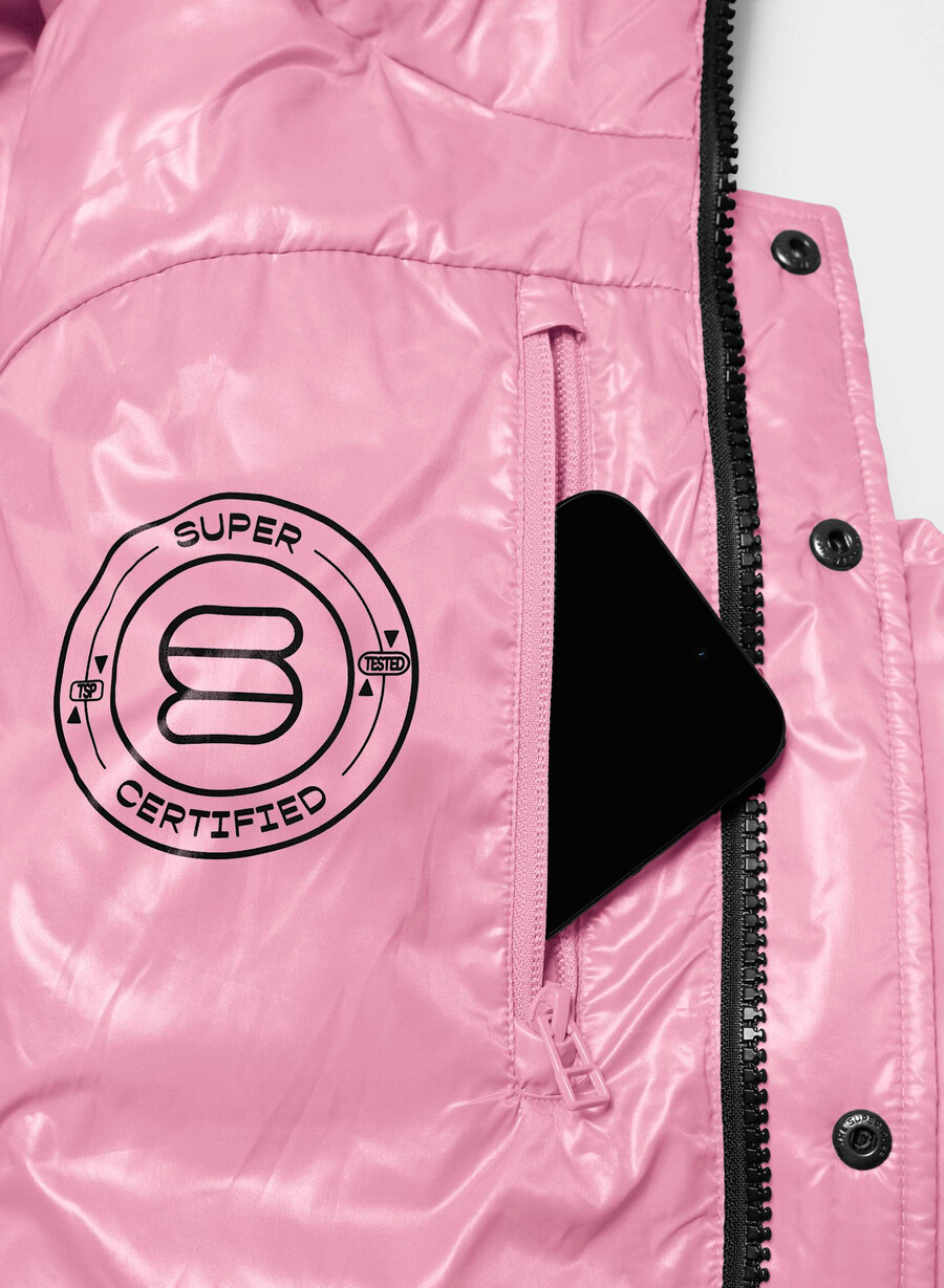gilet the super puff - rosa morganite lucido