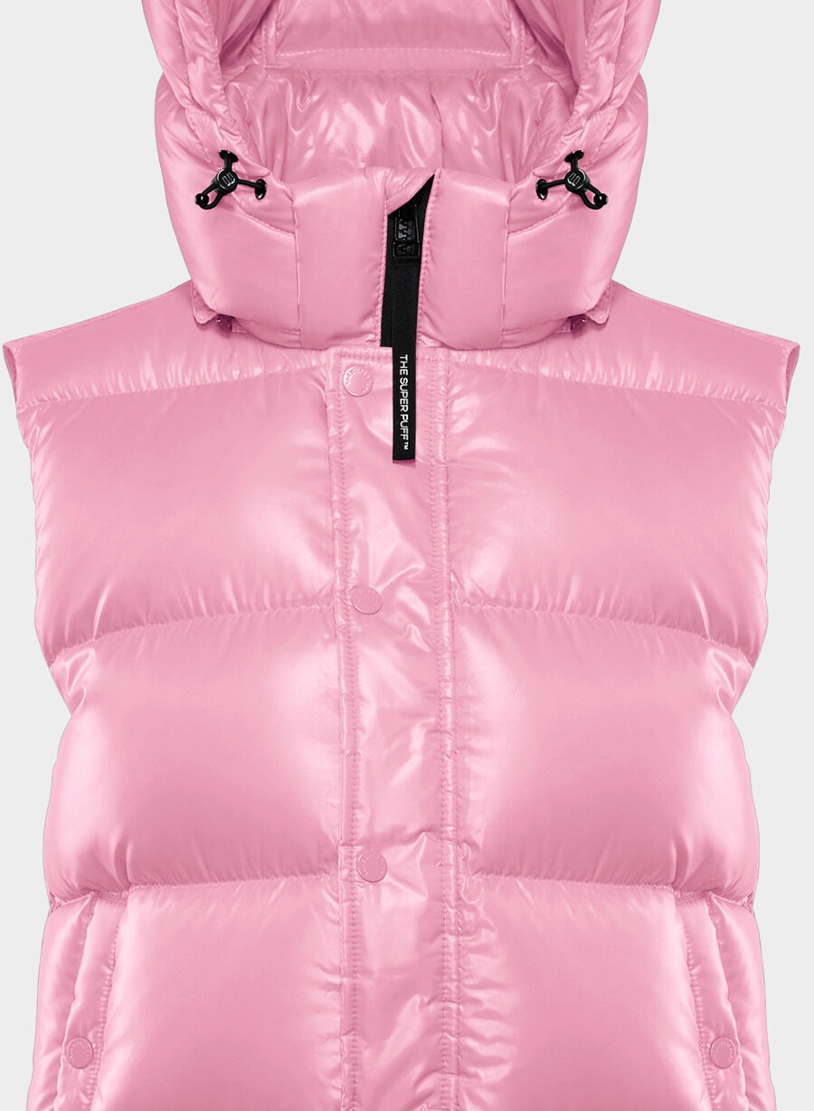 gilet the super puff - rosa morganite lucido