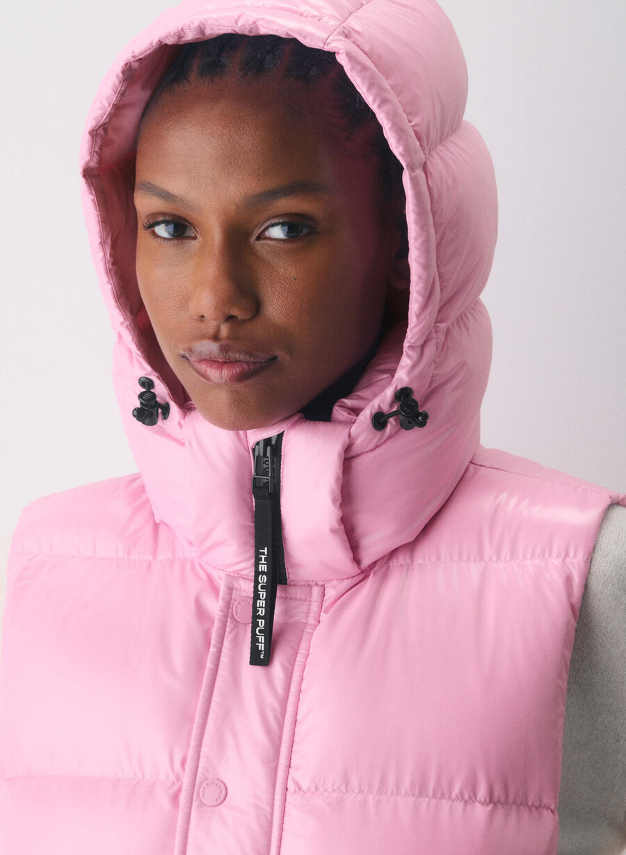 gilet the super puff - rosa morganite lucido