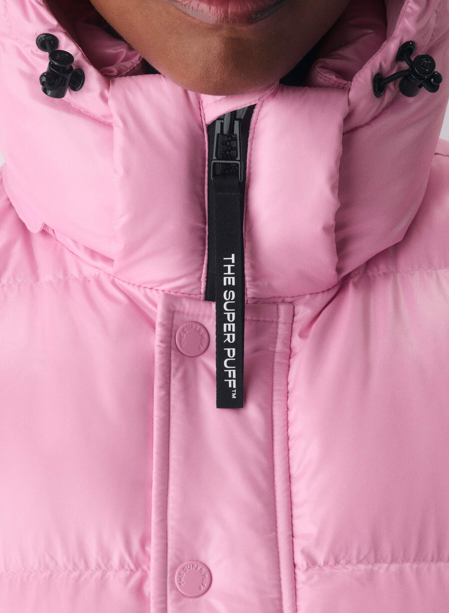 gilet the super puff - rosa morganite lucido