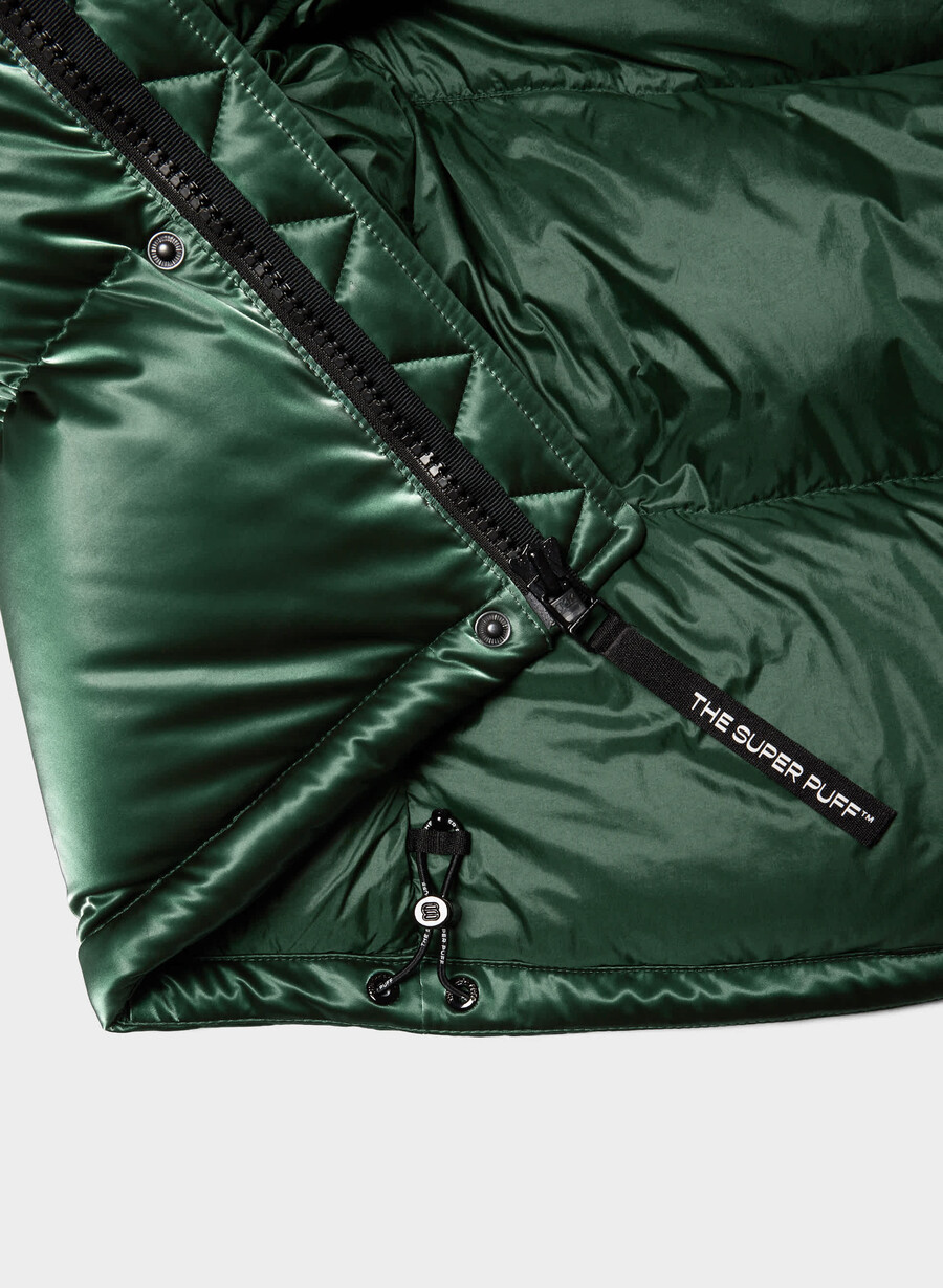 the super puff vest - liquid shine campus green