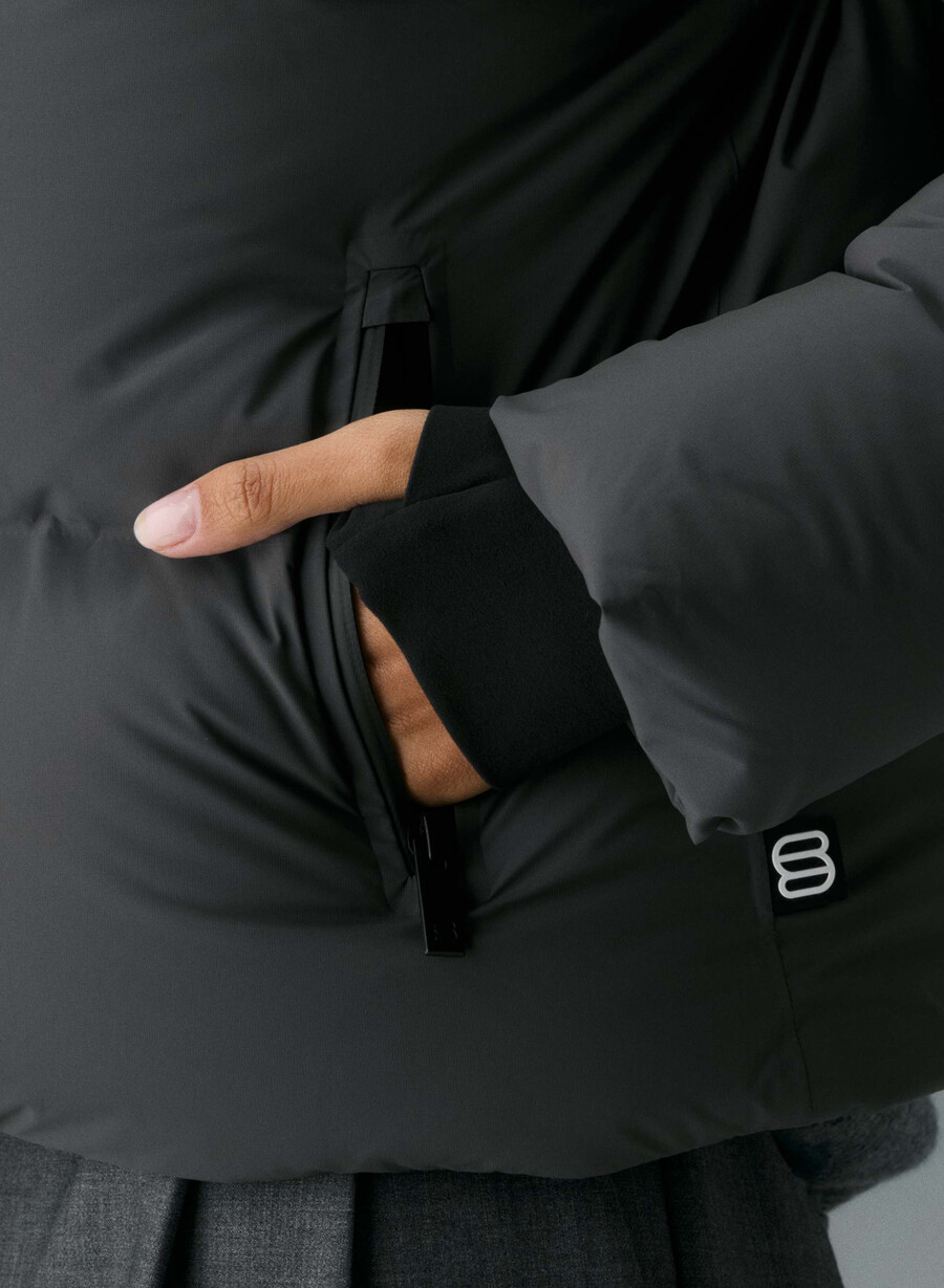 the super puff₂o shorty - rainstop grigio carbone