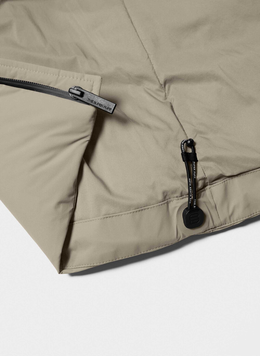 the super puff₂o shorty - rainstop modern taupe