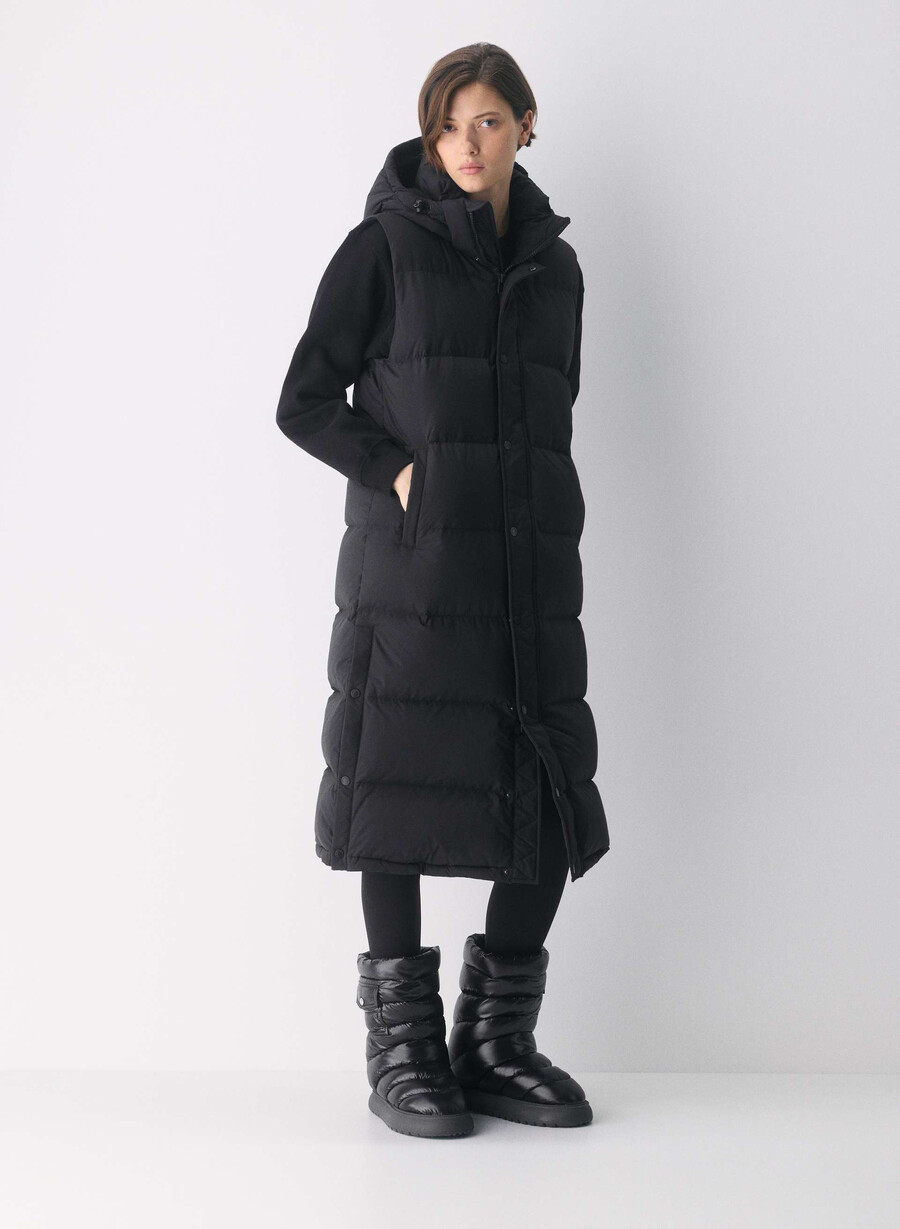 gilet lungo the super puff - climatte nero