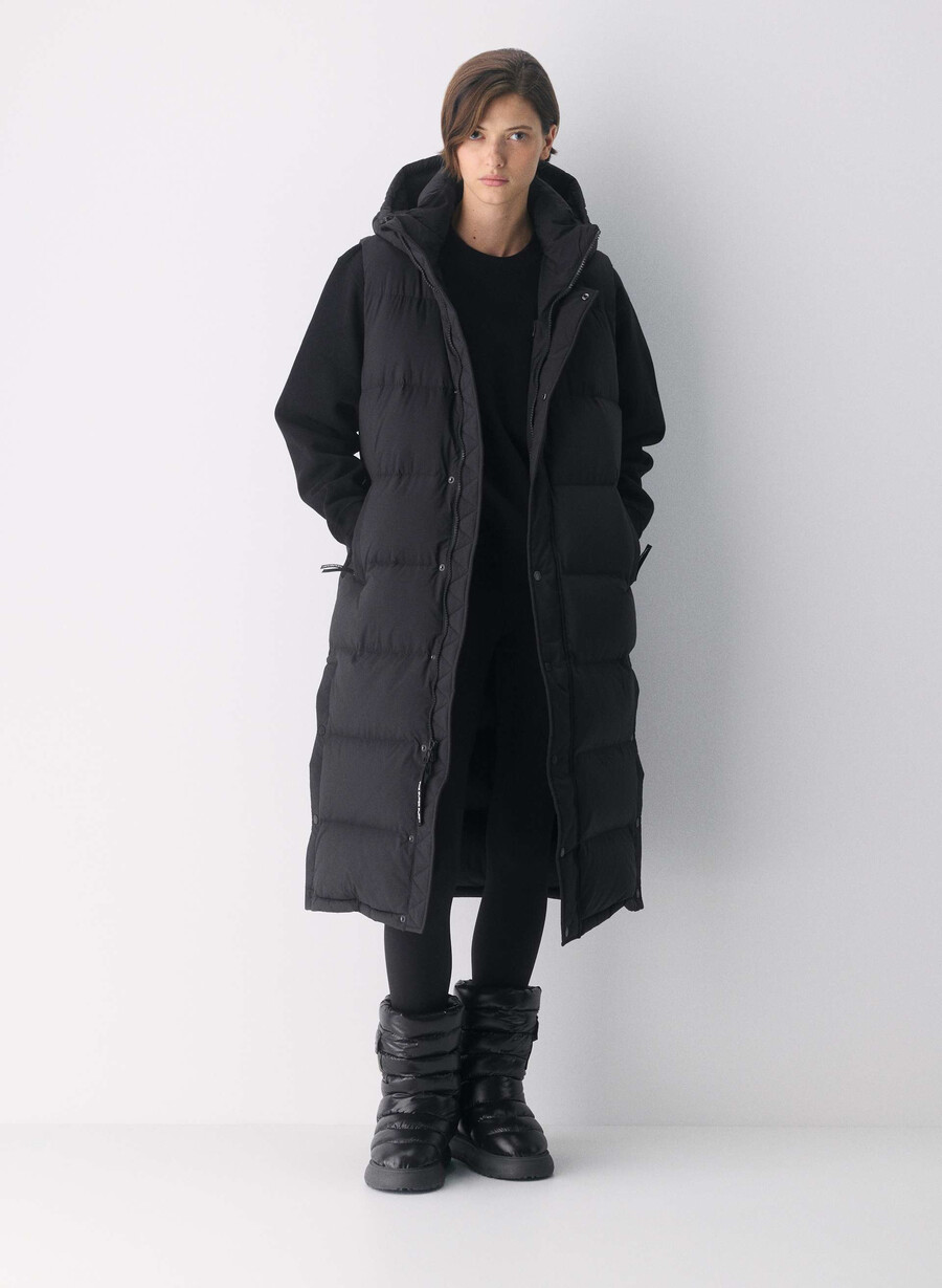 gilet lungo the super puff - climatte nero