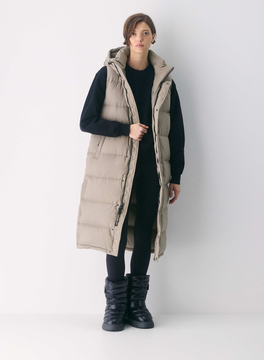 the super puff gilet lungo - climatte modern taupe